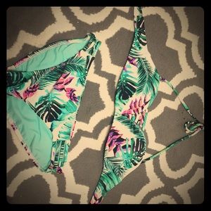 green leafy swim suit